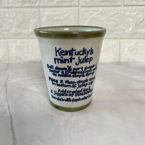 Louisville Stoneware Pottery Cup-Kentucky’s Mint Julep Recipe & Mint Leaf Design